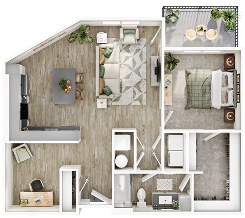 a1 floor plan  1 bedroom with 1 bath  129